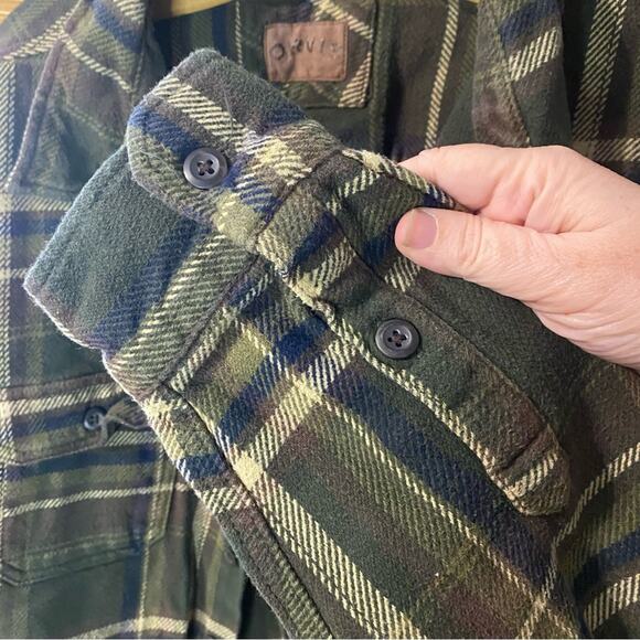 Mens Orvis Green Flannel Plaid jacket Shirt shacket XL grandpa gorpcore cotton - Picture 6 of 11